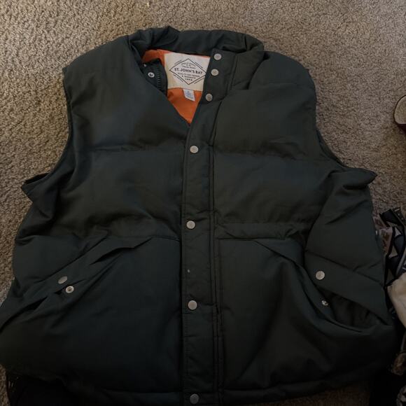St. John's Bay Other - St. John’s Bay Puffer Vest green with orange inside